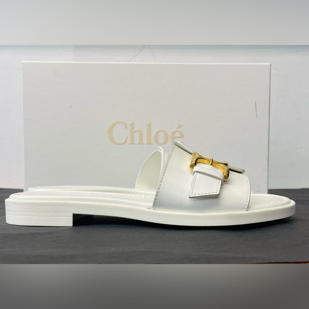 Chloe Marcie Slides in Eggshell size 35 - Picture 5 of 11